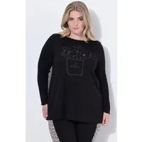 MIAMODA Strickpullover Pullover A-Linie Glitzersteinchen Langarm