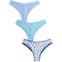 Next Brasilslip Baumwoll-Spitzenslips im 3er-Pack, Brazilian (3-St)