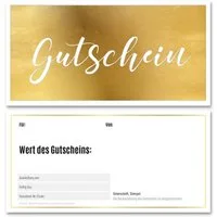 Frank Paperman Geschenkkarte Gutscheine & Terminkarten, Goldfolienprägung, Stempelfeld, 100 % Recyclingpapier, Geschenkgutschein, Danke, Geburtstag