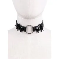 Metamorph Textilband Halsband Vampire Wings, Elastischer Halsschmuck für Gothic, Fetish und Leather-Look