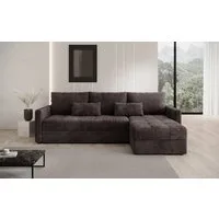 Luxusbetten24 Schlafsofa Designer Sofa Roma in Cord, mit Stauraum und Schlaffunktion