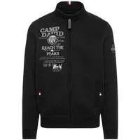 CAMP DAVID Sweatjacke mit Logo Prints, Stickereien und Patches black