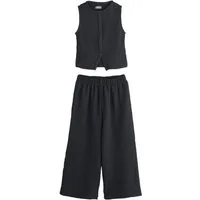 Next Top & Hose Strukturierte Weste und weite Hose im Set (2-tlg)