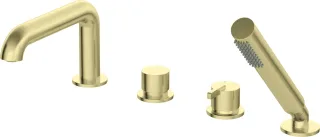 Neuesbad Serie 600 4-Loch Wannenarmatur mit Brauseset, Oberfläche: gold gebürstet NB1BQS_R14M1