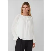 s.Oliver Langarmbluse Bluse Festliche Bluse mit Plissee-Ärmeln