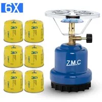 ZMC Gaskocher ZMC Campingkocher Gaskocher 1 flammig Kohleanzünder Herd + 6x Gaskartu, Kartuschenkocher