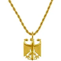 d'origine Kette mit Anhänger Deutschland Kette Herren – Bundesadler Wappen (Edelstahl)