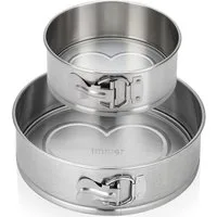 immer Springform Kuchenform Edelstahl Backform unbeschichtet PFAS-frei 2er Set 18/25 cm, (Springform-Set 4-tlg)