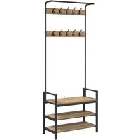 vidaXL Garderobenständer Garderobenständer Artisan-Eiche 75 x 34 x 184 cm Holzwerkstoff, (1 St)
