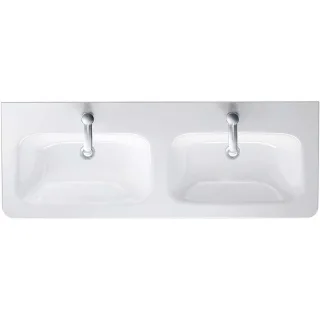 Duravit DuraStyle Doppelwaschtisch 2338130000 130 x 48 cm, weiss, 1 Hahnloch, für Möbel