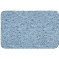 OnlyWow Badematte Wellen - Rhythmisch - Blau, Höhe 10 mm, Polyester, Rechteckig, Badezimmerteppich, Badteppich, Rutschfest, Badvorleger, Waschbar