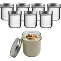 mikken Joghurtgläser 8x Dessertglas 220 ml Joghurtglas mit Schraubdeckel, (8er Set)