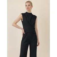Apart Jumpsuit mit Drapierung und weitem Bein