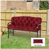 Outsunny Bankauflage 3 Sitzer, 150 x 98 x 8 cm, mit Bändern, Outdoor/Indoor, (Set, 1 St., 1 Sitzkissen), für Gartenmöbel, Fensterbank Sitzbank, Hollywoodschaukel, Rot