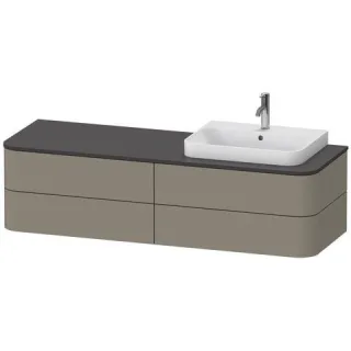 Duravit Happy D.2 Plus Konsolenwaschtischunterbau wandhängend Stein Grau Seidenmatt 1600x550x408 mm  HP4973R92920010