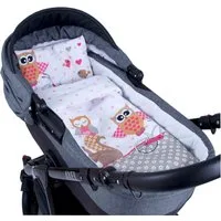 BabyLux Babybettbezug BABYLUX 2tlg.Set BEZUG Kinderwagen Bettbezug Bettwäsche Wiege 60x78 cm, 56. Eule Rosa