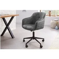 riess-ambiente Drehstuhl EUPHORIA dunkelgrau, Büro · Samt · Metall · höhenverstellbar · mit Armlehne · Home Office