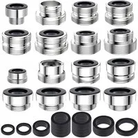 AFKSMILE Anschlussstück 16 Stück Wasserhahn-Adapter-Set, M22-Adapter für Küche mit Dichtungen, (16-tlg), Doppelgewinde-Wasserhahnadapter für Küchen-und Gartenschläuche,Messing