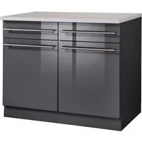 wiho Küchen Unterschrank Chicago 100 cm breit, 2 Schubkästen und 2 Türen, für viel Stauraum