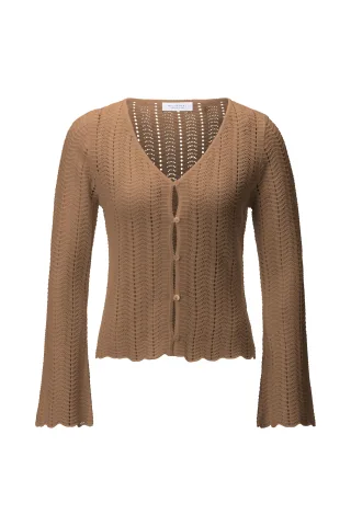Rich & Royal - SET cardigan ajour coconut bark - Gr. - S