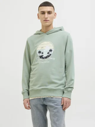 JACK&JONES - JJPALM SWEAT HOOD iceberg green - Gr. - M