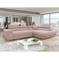 MIRJAN24 Ecksofa Torezio Cord, mit Bettkasten und Schlaffunktion, Einstellbare Kopfstützen, 274x203x70-90 cm