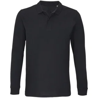 SOLS - "Planet" Poloshirt für Herren/Damen Unisex Langärmlig (Schwarz)