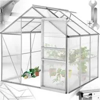 tectake Gewächshaus Treibhaus aus Aluminium, UV-beständig, 185x190x195cm, 0,40 mm Wandstärke, Set, 185 x 190 x 195 cm, 5,85 m³