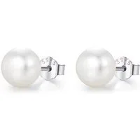ROUGEMONT Perlenohrringe Süßwasserperlen Damen Ohrstecker 925 Sterling Silber, 925 Sterling Silber