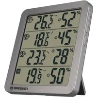 BRESSER Hygrometer BRESSER Quadro NV Thermo-Hygrometer grau