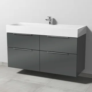 Sanipa 3way Waschtischunterbau zu Kaldewei Silenio Waschtisch mit 4 Auszügen, Anthrazit-Glanz UF45779