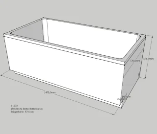 Neuesbad Wannenträger für Bette Starlet 1500x800 SW16152