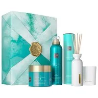 Rituals Pflege-Geschenkset RITUALS The Ritual of Karma Geschenkset L – Duschgel Body Cream Kerze, 4-tlg., Luxuriöses Geschenkset mit Duschschaum, Körpercreme & Raumduft