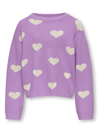 KIDS ONLY - KOGMONTANA LS JQ LOOSE O-NECK CP KNT african violet - Gr. - 158/164