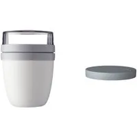 Mepal Lunchbox Lunchpot 2-teilig Kunststoff To Go Frühstück, Polypropylen (PP), PCTG, praktischer Müslibecher, spülmaschinengeeignet, Nordic White