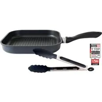 Elo Grillpfanne Alucast, Aluminiumguss (1-tlg), 28x28 cm, ELODUR® Select Versiegelung, Induktion, inkl. Servierzange