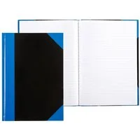 Idena Notizbuch Idena Kladde liniert 96 Blatt 70g/m² schwarz/blau DIN A6
