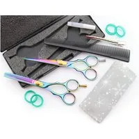 Haryali London Haarschere Friseurscheren Set Haarschere Effilierschere 6 Zoll Kamm + Gratis Etui, (Set, 2-tlg., Friseurschere für Damen und Herren für Salon Studio gratis Kamm + Etui), 6 Zoll scharfe Klinge, am besten für alle Haarschnittarten, mehrf