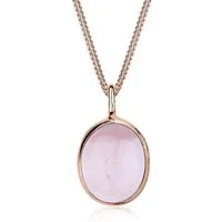 Elli Kette mit Anhänger Quarz Rose 925 Sterling Silber Rosegold