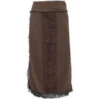 Guru-Shop Minirock Boho Wickelrock mit Tribaldruck und Fransen -.. alternative Bekleidung