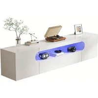 AMERLIFE Lowboard Hängendes TV Board 160 cm, Hochglanz TV-Schrank (1 St), mit RGB LED, Stauraum & Kabelführung für 50–75 Zoll TVs