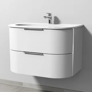 Sanipa 4balance Keramik-Set mit 2 Auszügen, Weiß-Matt, DG40201 DG40201