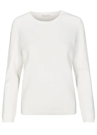 CLARINA - NOS Pullover, Rundhals,1/1-Arm 102 offwhite - Gr. - 40