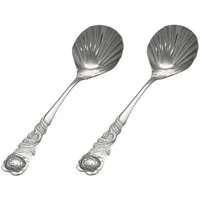 GRÄWE Vorlegebesteck GRÄWE Zuckerlöffel 2er Set, Rosendekor
