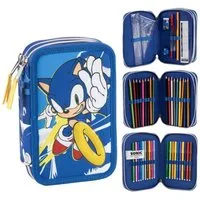 Sonic Federmäppchen Sonic the Hedgehog Power Run Gefülltes Federmäppchen mit 3 Etagen