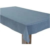 laro Tischdecke Wachstuchtischdecke Leinenstruktur Blau PVC Eckig