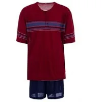 Lucky Shorty Streifen Köpfe Herren Pyjama Set Kurz 3XL - 5XL