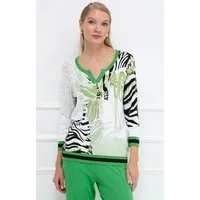 Passioni Strickpullover mit abstraktem Animal-Print