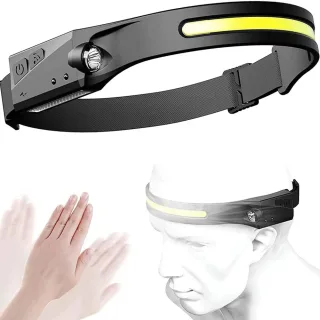 Bikight LX200 Wave Sensor 1200mAh 270° Wide Range 350LM 5 Lighting Modes LED Headlamp USB Rechargeable Head Torch COB Ou