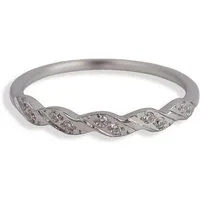 SHELAGO Fingerring aus Edelstahl mit Zirkonia Steinchen (1 Ring, inkl. Schmuckverpackung), femininer Ring in den Größen US 6–9 & Silber oder vergoldet